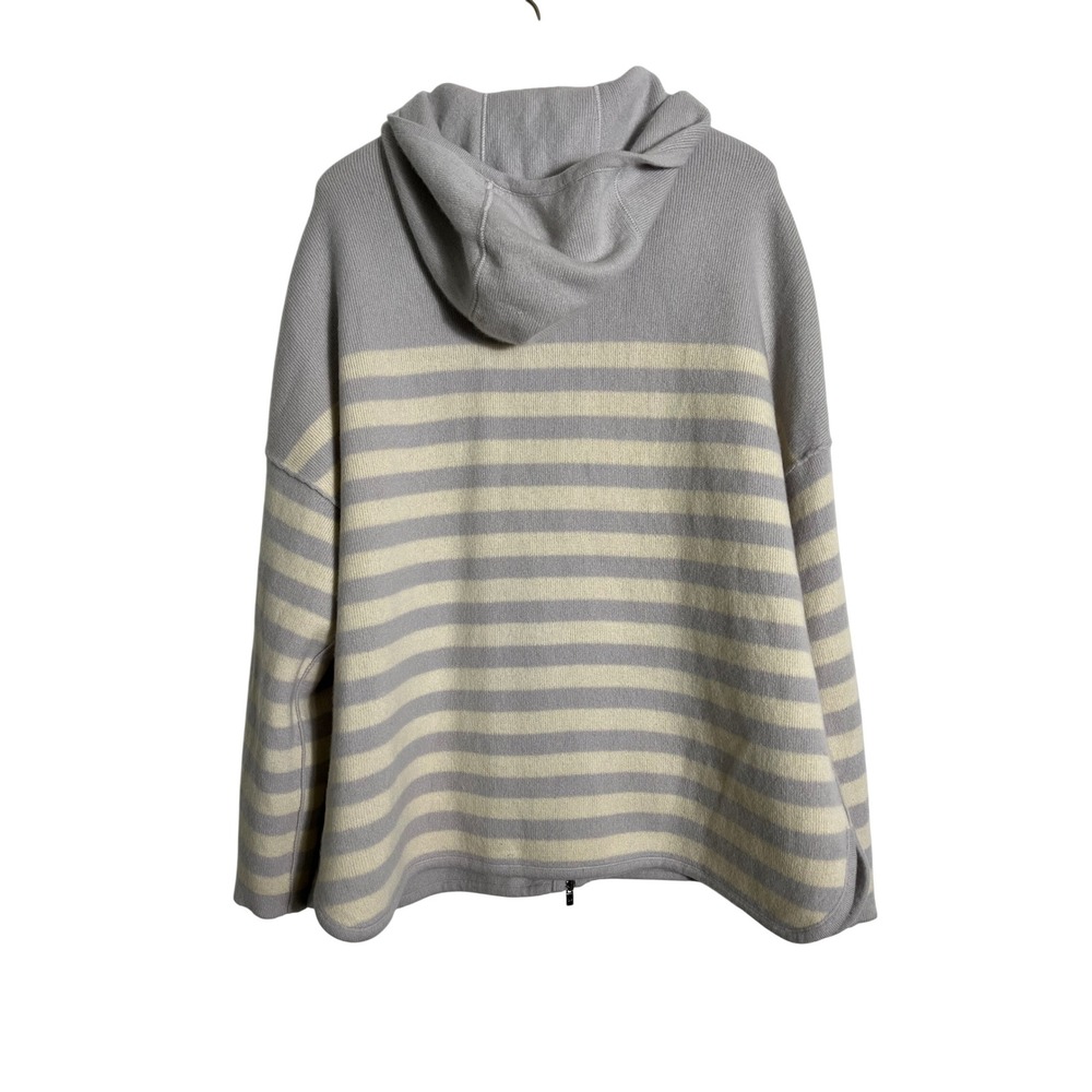 LORO PIANA Baby Cashmere Reversible Full Zip Hoodie Poncho Sweater - Picture 4 of 16